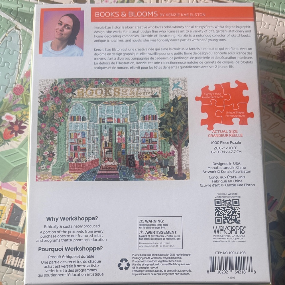 Books & Blooms Jigsaw Puzzle - 1000 pieces - Picture 4 of 4